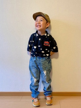 「こども ビームス（コドモビームス）のアイテム（パンツ）」を使った、kan1208さん（キッズ・100cm）の春コーディネート