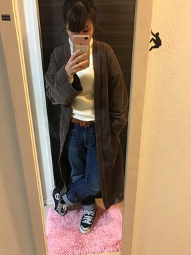 「cepo.」｜「アイテム（ダウンジャケット/コート）」を使った、まぁこさん（レディース・154cm）の冬コーディネート