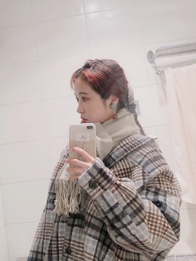 「MILKFED.（ミルクフェド）のアイテム（その他アウター）」を使った、Samuさん（レディース・163cm）の冬コーディネート