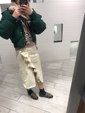 「COQULE（コクレ）のアイテム（ジャケット/アウター）」を使った、miiさん（レディース・167cm）の冬コーディネート