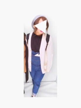 「ARROW（アロー）のアイテム（サロペット/オーバーオール）」を使った、maaayuさん（レディース・160cm）の冬コーディネート