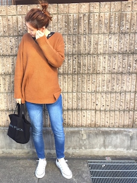 「アイテム（ピアス（両耳用））」を使った、𝚊 𝚔 𝚊 𝚗 𝚎さん（レディース・157cm・20代）の秋コーディネート