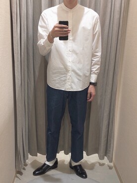 「HARUTA（ハルタ）の◇HARUTA / ハルタ SPOCK SHOES（スリッポン、ブラック系）」を使った、Yuuさん（メンズ・181cm）の夏コーディネート