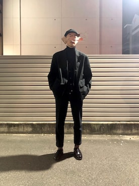 「Graphpaper（グラフペーパー）のアイテム（ニット/セーター）」を使った、Yuuさん（メンズ・181cm）の秋コーディネート