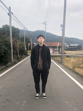 「ニットキャップ」｜「アイテム（その他アウター）」を使った、Yuuさん（メンズ・181cm）の秋コーディネート