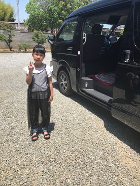 「ヒラキ（ヒラキ）のアイテム（サンダル、ブラック系）」を使った、ミニーさん（レディース）の春コーディネート