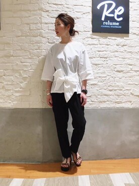 「relume」｜relume 博多店 スタッフAさん（レディース・157cm）の春コーディネート
