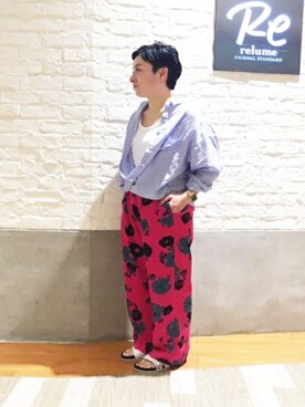 「relume」｜relume 博多店 スタッフAさん（レディース・151cm）の夏コーディネート
