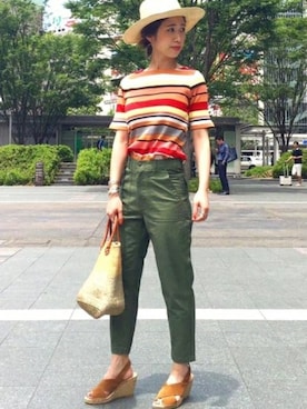 「Calzanor（カルザノール）のアイテム」を使った、relume 博多店 スタッフAさん（レディース・157cm）の夏コーディネート