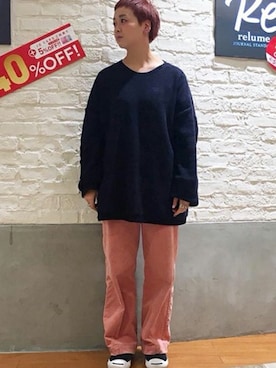 「BASERANGE（ベースレンジ）のアイテム」を使った、relume 博多店 スタッフAさん（レディース・163cm）の冬コーディネート
