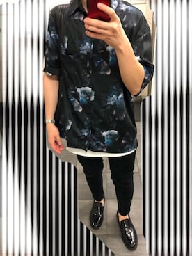 「SVEC（シュベック）のアイテム（ローファー）」を使った、Reyさん（メンズ・165cm）の夏コーディネート