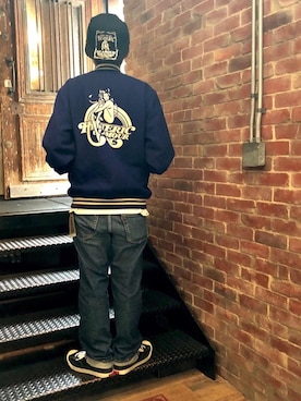 「HYSTERIC GLAMOUR（ヒステリックグラマー）のHYS WHISKY柄 刺繍キャップ（キャップ）」を使った、Hさん（メンズ・166cm）の冬コーディネート