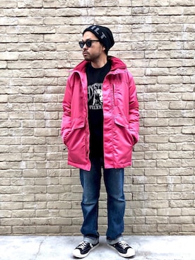 「HYSTERIC GLAMOUR（ヒステリックグラマー）のアイテム（マウンテンパーカー）」を使った、Hさん（メンズ・166cm）の冬コーディネート