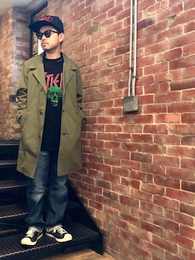 「コラボレーション」｜「アイテム（チェスターコート）」を使った、Hさん（メンズ・166cm）の冬コーディネート