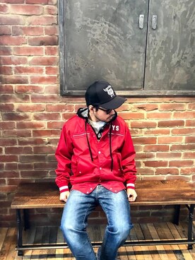 「アイテム（スタジャン）」を使った、Hさん（メンズ・166cm）の冬コーディネート