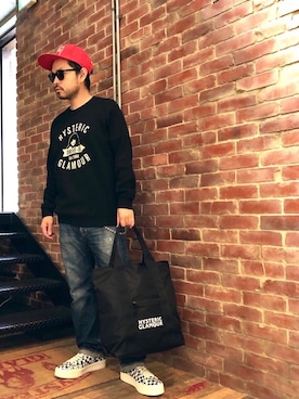 「HYSTERIC GLAMOUR（ヒステリックグラマー）のHYS WHISKY柄 刺繍キャップ（キャップ）」を使った、Hさん（メンズ・166cm）の冬コーディネート