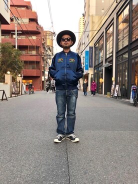 「コラボレーション」｜「アイテム（スカジャン）」を使った、Hさん（メンズ・166cm）の春コーディネート