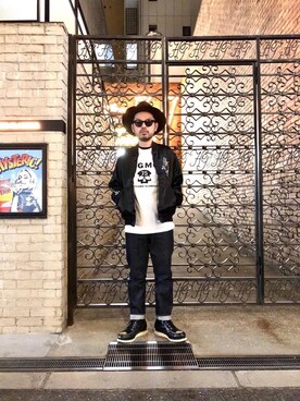 「春物」｜「アイテム（スカジャン）」を使った、Hさん（メンズ・166cm）の春コーディネート