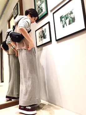 「BEAUTY&YOUTH UNITED ARROWS（ビューティーアンドユースユナイテッドアローズ）のアイテム（ワンピース、シルバー系）」を使った、Miyu Iwasakiさん（レディース・160cm）の夏コーディネート