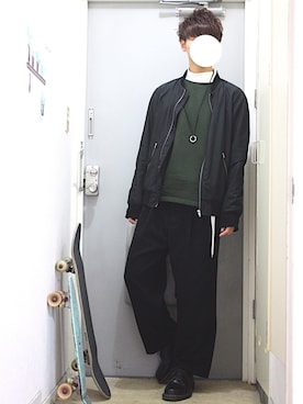 「Dr. Martens（ドクターマーチン）のDr.Martens (ドクターマーチン)/1461 3EYE GIBSON SHOES（その他シューズ）」を使った、kakeruさん（メンズ・170cm）の冬コーディネート