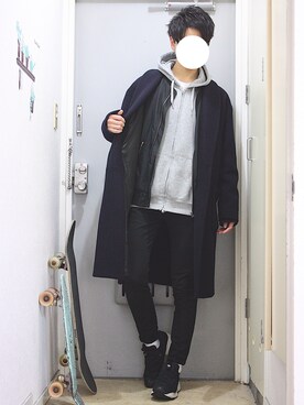 パーカーを使った 黒スキニー のメンズ人気ファッションコーディネート Wear