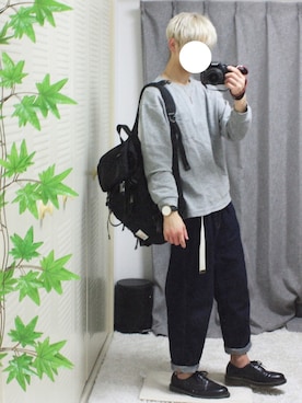 「Dr. Martens（ドクターマーチン）のDr.Martens (ドクターマーチン)/1461 3EYE GIBSON SHOES（その他シューズ）」を使った、kakeruさん（メンズ・170cm）の秋コーディネート