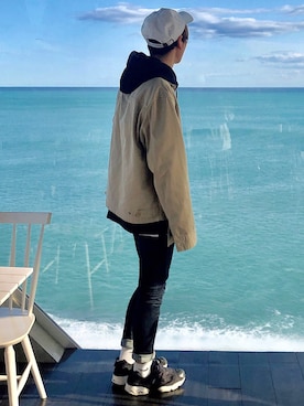 「KaneZ（ケインズ）のアイテム（キャップ）」を使った、kakeruさん（メンズ・170cm）の春コーディネート