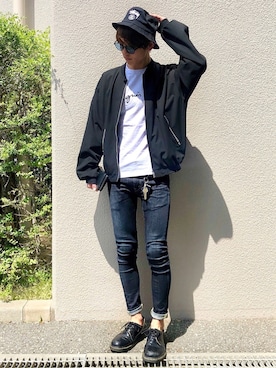 「リドム」｜「アイテム（ブルゾン）」を使った、kakeruさん（メンズ・170cm）の春コーディネート
