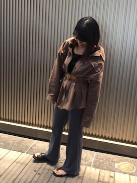 「オーバーシャツ」｜「アイテム（その他アウター）」を使った、amiruさん（レディース・160cm）の秋コーディネート