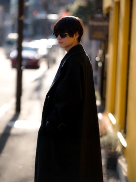 「SHAREEF（シャリーフ）のアイテム（チェスターコート）」を使った、ヒロさん（メンズ・185cm）の夏コーディネート