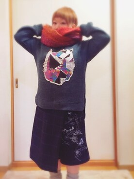 「アイテム（ニット/セーター）」を使った、すうちゃん🐧ScoLarさん（レディース・142cm）の冬コーディネート