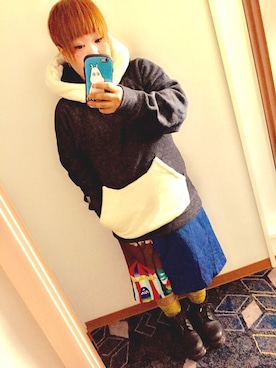 「アイテム（パーカー）」を使った、すうちゃん🐧ScoLarさん（レディース・142cm）の冬コーディネート
