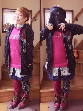 「アイテム（パーカー）」を使った、すうちゃん🐧ScoLarさん（レディース・142cm）の冬コーディネート