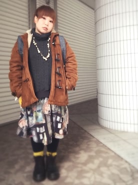 「アイテム（ニット/セーター）」を使った、すうちゃん🐧ScoLarさん（レディース・142cm）の冬コーディネート