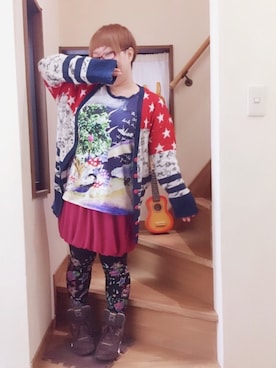 「アイテム（レギンス/スパッツ）」を使った、すうちゃん🐧ScoLarさん（レディース・142cm）の冬コーディネート