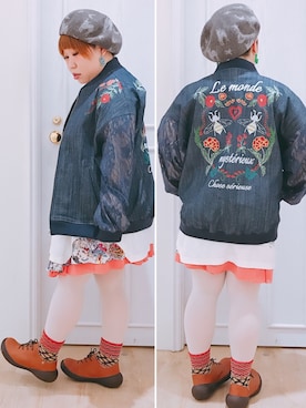 「ScoLar（スカラー）のアイテム（ジャケット/アウター）」を使った、すうちゃん🐧ScoLarさん（レディース・142cm）の春コーディネート