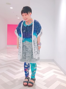 「アイテム（レギンス/スパッツ）」を使った、すうちゃん🐧ScoLarさん（レディース・142cm）の夏コーディネート