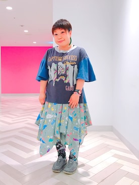 「アイテム（レギンス/スパッツ）」を使った、すうちゃん🐧ScoLarさん（レディース・142cm）の夏コーディネート