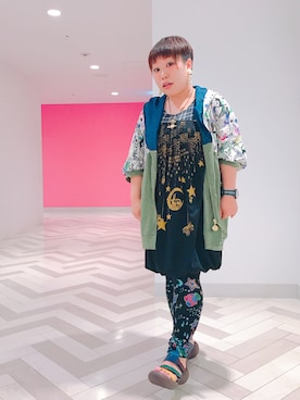 「アイテム（パーカー）」を使った、すうちゃん🐧ScoLarさん（レディース・142cm）の夏コーディネート