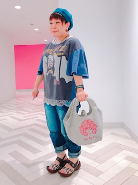 「アイテム（タンクトップ）」を使った、すうちゃん🐧ScoLarさん（レディース・142cm）の夏コーディネート