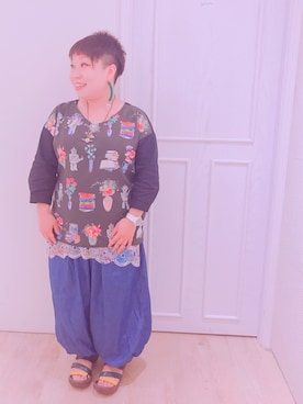 「アイテム（サンダル）」を使った、すうちゃん🐧ScoLarさん（レディース・142cm）の夏コーディネート