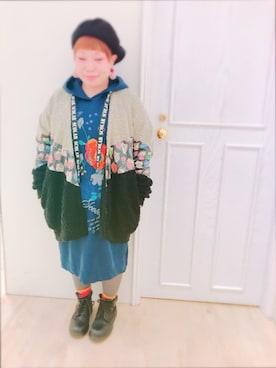 「アイテム（ハンチング/ベレー帽）」を使った、すうちゃん🐧ScoLarさん（レディース・142cm）の秋コーディネート
