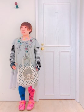「アイテム（レギンス/スパッツ）」を使った、すうちゃん🐧ScoLarさん（レディース・142cm）の夏コーディネート