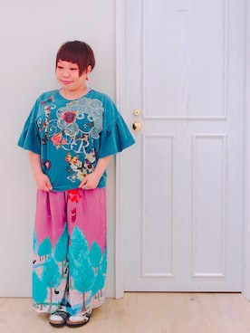 「アイテム（サンダル）」を使った、すうちゃん🐧ScoLarさん（レディース・142cm）の夏コーディネート