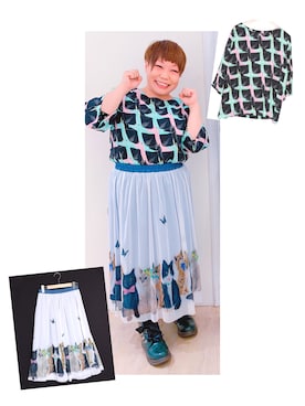 「アイテム（スカート）」を使った、すうちゃん🐧ScoLarさん（レディース・142cm）の春コーディネート