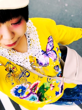 「アイテム（帽子）」を使った、すうちゃん🐧ScoLarさん（レディース・142cm）の秋コーディネート