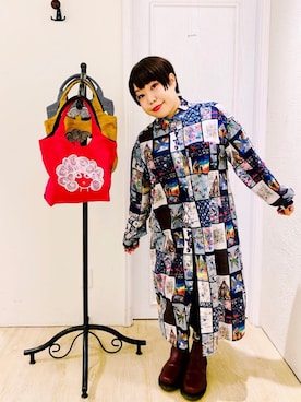 「アイテム（トートバッグ）」を使った、すうちゃん🐧ScoLarさん（レディース・142cm）の秋コーディネート