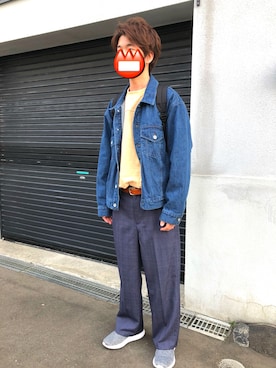 「Lui's（ルイス）のアイテム（デニムジャケット）」を使った、たっちゃんさん（メンズ・176cm）の春コーディネート