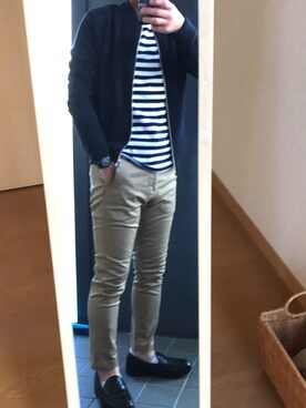 「アイテム（腕時計、ブルー系）」を使った、クリフジさん（メンズ・163cm）の春コーディネート
