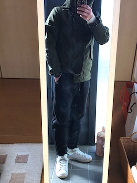 「green label relaxing（グリーンレーベルリラクシング）のアイテム（モッズコート）」を使った、クリフジさん（メンズ・163cm）の冬コーディネート